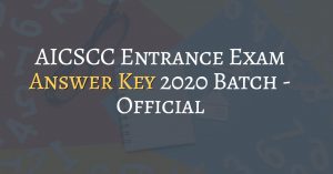 AICSCC Entrance Exam Answer Key 2020 Batch - Official